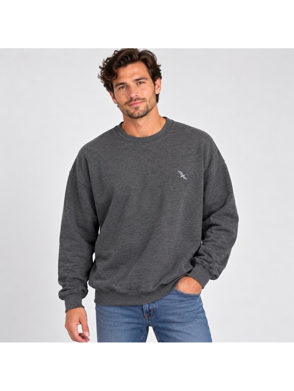 Vintage Eddie Bauer Sweatshirt Men XL Tall Gray USA Made Goose Logo 90s Gorpcore